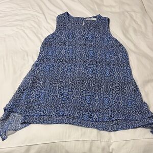 FEVER WOMEN'S BLUE PRINT SLEEVELESS TUNIC TANK TOP